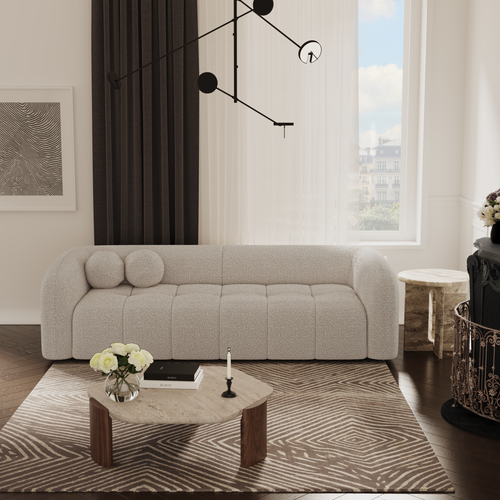 Sia Home - Rechte bank HAUSSMANN - Bouclette stof - Mol - 226cm