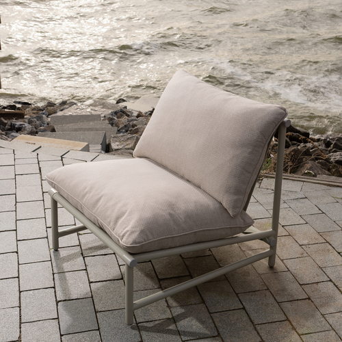 WOOOD loungestoel tuin Elvo - Aluminium - Zand - 75x82x75