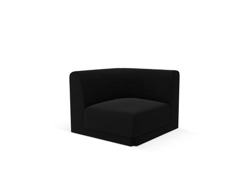 Micadoni Hoekmodule Miley flueel zwart - 90x90x70cm