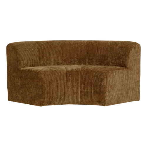 WOOOD eetbank halfronde hoek rugleuning Mojo Base - Rib - H.geel - 83x152x76