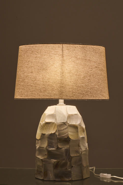 J-Line lamp Pareleffect - schelpen - wit/beige