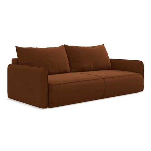 LaMiaSofa 3-zits slaapbank Palermo - velours - terracotta - 216x105x86