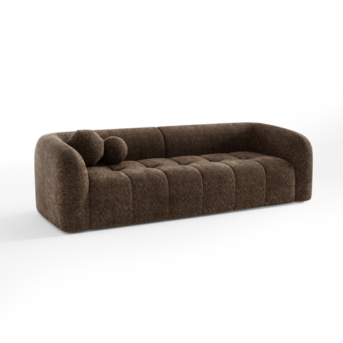 Sia Home - Bank HAUSSMANN - getextureerd fluweel espresso-bruin 226cm