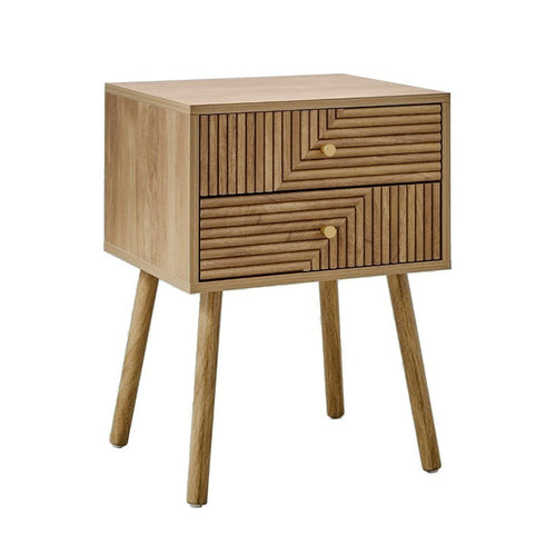 Calicosy - EDEN Nachtkastje 2 lades - Licht hout - 60x45x39 cm