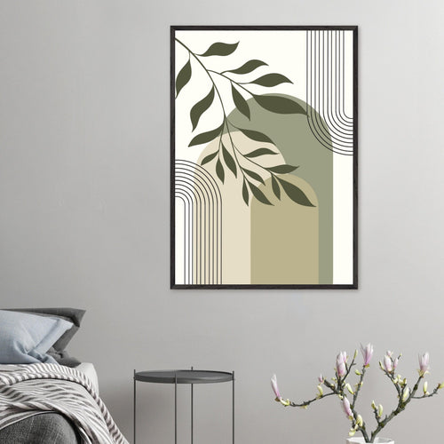 Artfulprints Poster Boho – Olive lines   - 30x40 cm - Groen