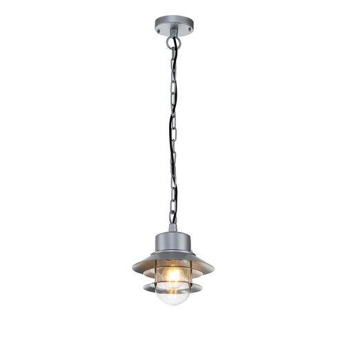 Elstead Copenhagen Buiten Dome Wandlamp Zilver, IP44