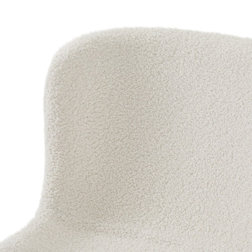 Furnhouse eetkamerstoelen armleuning Teddy - Crème wit - Stof (Bouclé) - Set van 2