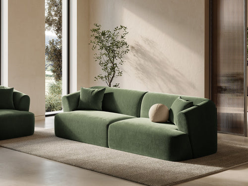 Cosmopolitan Design Modulaire bank Campi 4-zits, flueel groente - 90x255x70cm