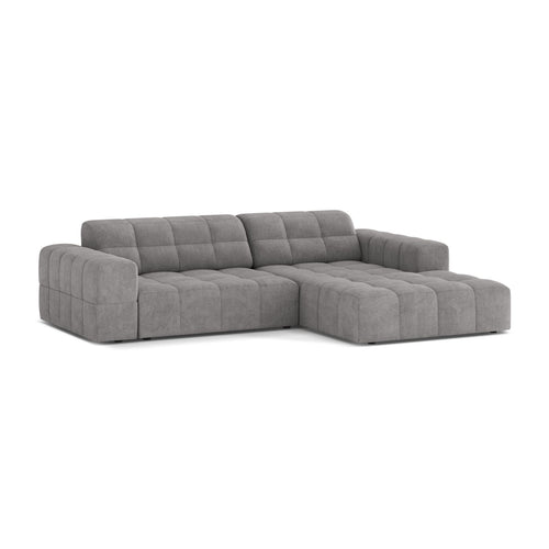 Cosmopolitan Design - Rechter hoekbank Chicago 3-zits, chenille lichtgrijs - 167x234x78cm