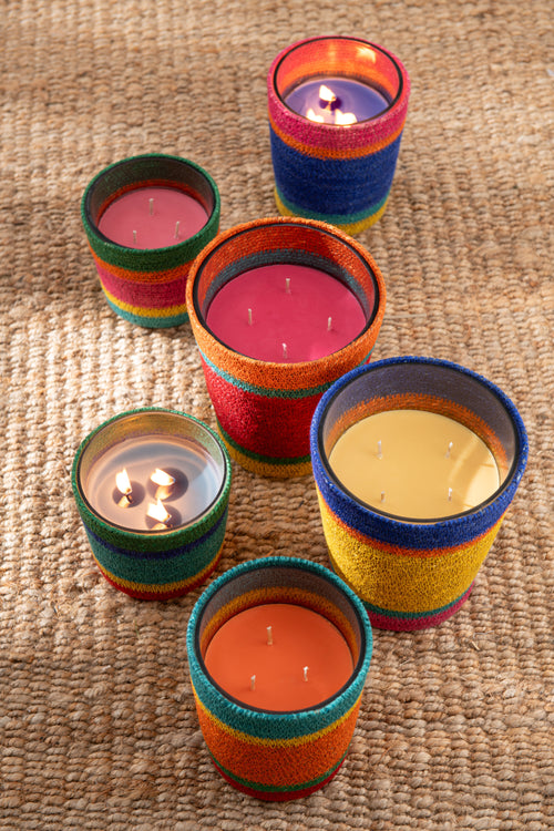 J-Line geurkaars Mand - Woody Aurora - mix - small - 45U - 2 stuks - vtwonen shop