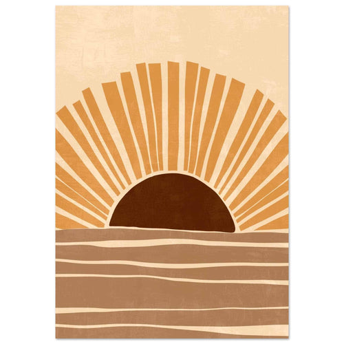 Artfulprints Poster Boho – Rising sun   - 70x100 cm - Oranje