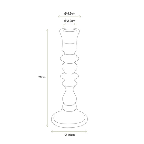 vtwonen Kandelaar - Set van 2 - Glas - Transparant - 10x26cm - vtwonen shop