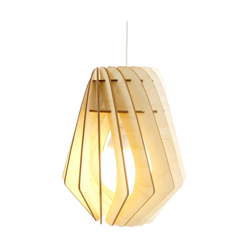 Bomerango Spin S houten hanglamp small - met koordset wit - Ø 25 cm - vtwonen shop