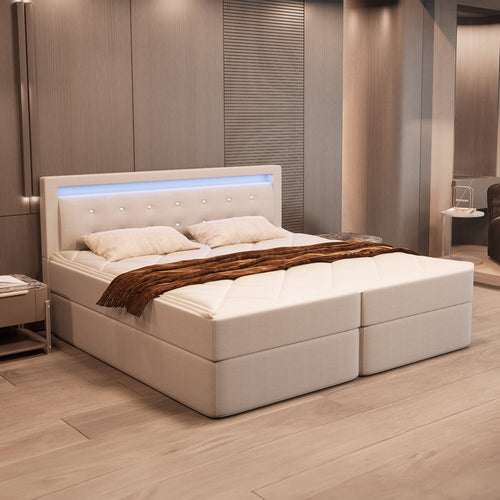 Home Deluxe boxspringbed ZENOVA beige