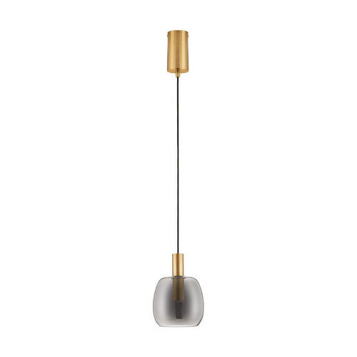 Nova Luce IMATIA Dome hanglamp voor plafond, rookkleurig messing goud, LED 7W 192lm 3000K