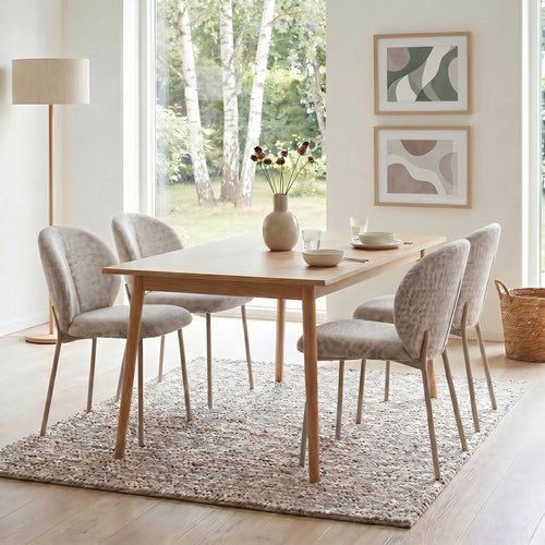 Calicosy - Set van 2 Stoelen AMBRE - Beige 60x48x80 cm