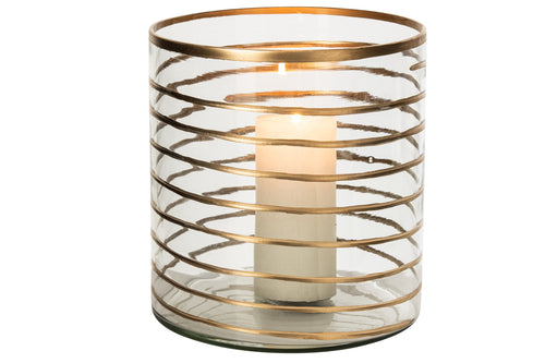 J-Line Kandelaar - glas - goud/transparant - extra large