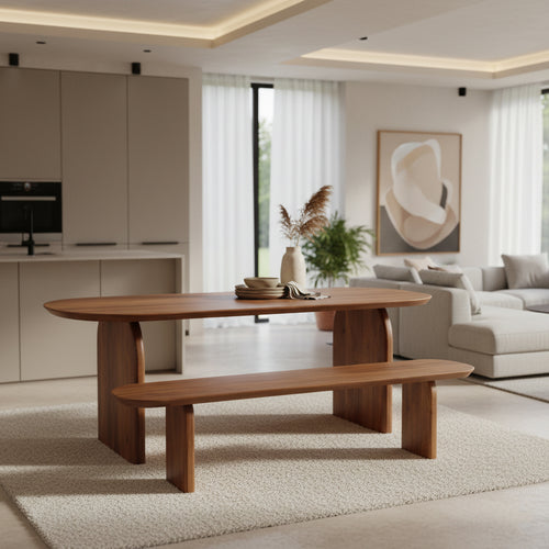 Raw Materials eetkamerbank Bullnose - 200 cm - vtwonen shop