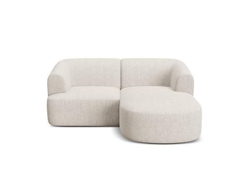 Cosmopolitan Design Modulaire hoekbank rechts Campi 3-zits, structurele stof lichtbeige - 156x180x70cm