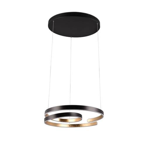 Trio Leuchten hanglamp Marnie - 1 lichts - 65  x 150   cm - zwart goud - vtwonen shop