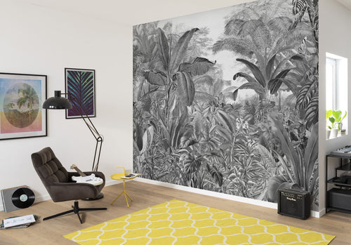 Komar fotobehang jungle-motief zwart wit - 350 x 280 cm - 610854 - vtwonen shop