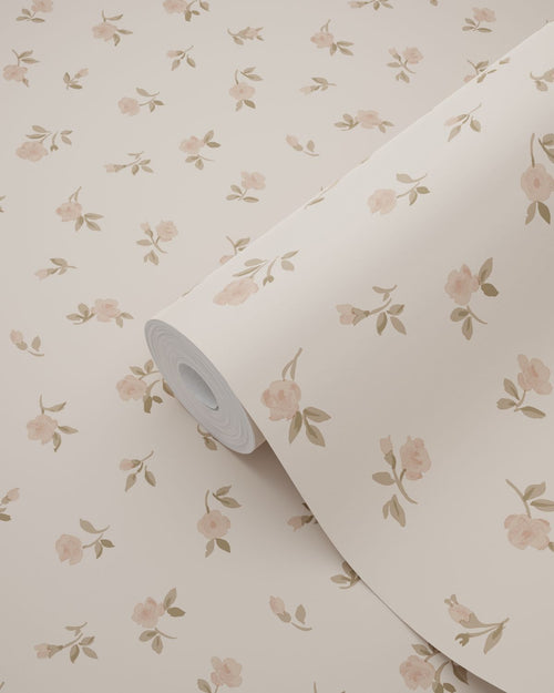 ESTAhome behang vintage bloemetjes oudroze - 50 x 900 cm - 132221