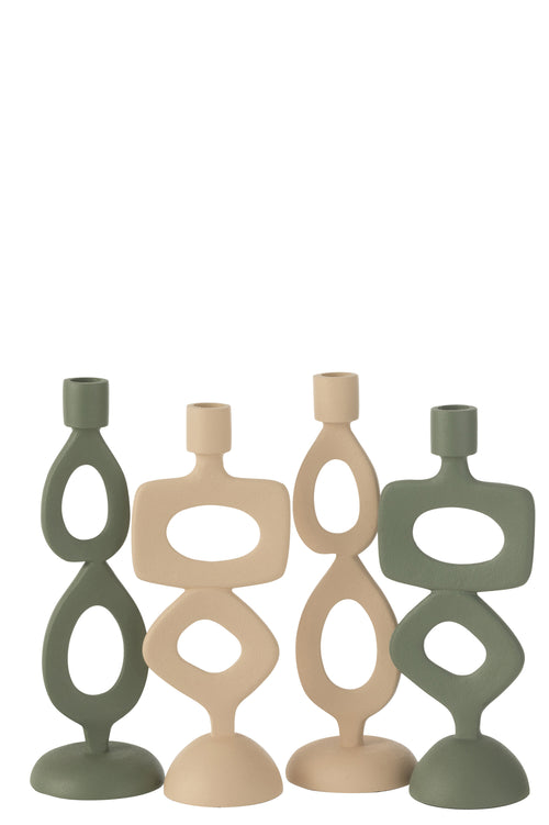 J-Line kaarshouder Ringen - aluminium - beige - 2 stuks - vtwonen shop