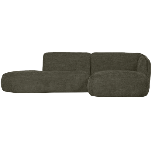 WOOOD chaise longue rechts Polly - Polyester - Warm Groen - 71x258x150 - vtwonen shop