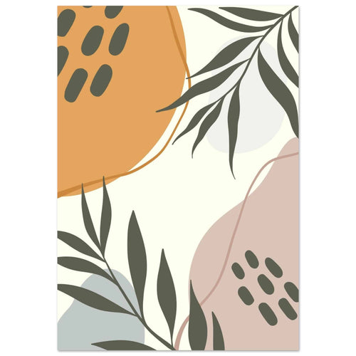 Artfulprints Poster met Lijst Boho – Floral play   - A4 21x29.7 cm - Meerkleurig