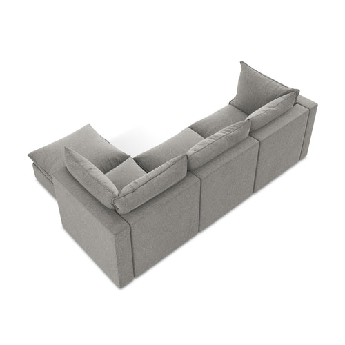 LaMiaSofa hoekbank rechts Ravenna - velours - grijs - 255x165x77