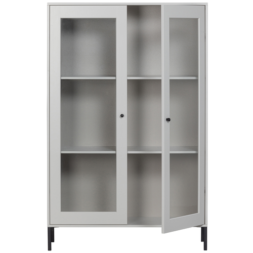 WOOOD vitrinekast Xam - Grenen - Wolkengrijs - 155x100x40 - vtwonen shop