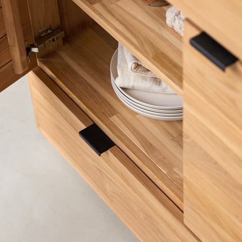 Tikamoon Massief teakhouten buffetkast 120 cm - Naturel - vtwonen shop