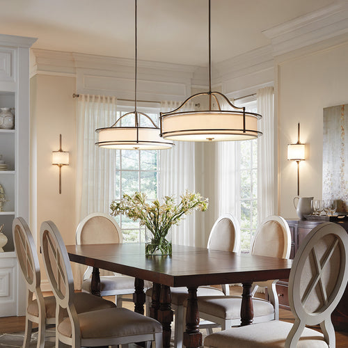 Elstead Emory - Semi-Flush Round Plafond Hanglamp Pewter, 4 Lichten, E27