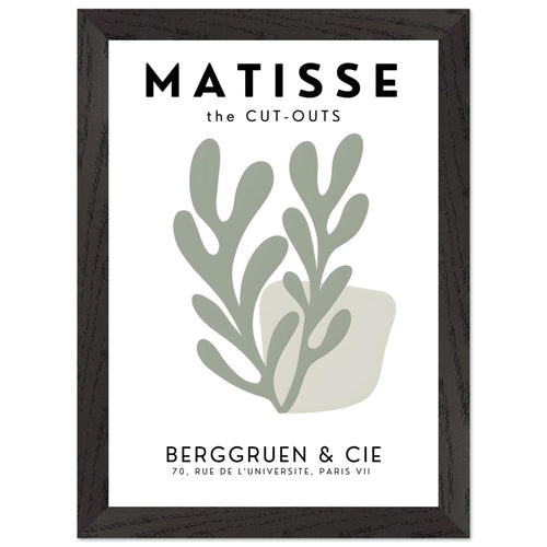 Artfulprints Poster met Lijst Matisse – Whispers of a flower   - A4 21x29.7 cm - Grijs