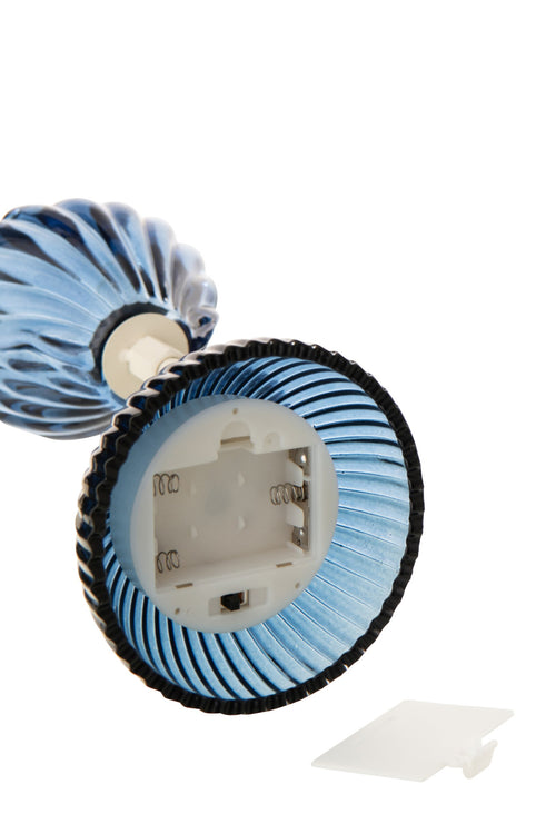 J-Line lamp Shell - ijzer - blauw/wit - large - LED lichtjes