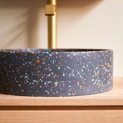 Tikamoon Ronde waskom in confetti terrazzo ∅ 39 cm - Veelkleurig