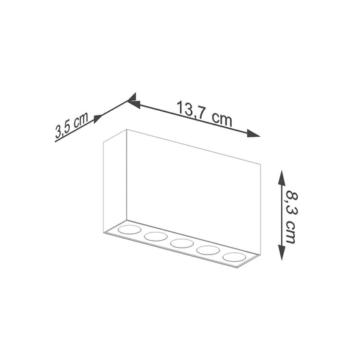 Sollux Lighting Plafondlamp SOLE zwart LED - 13,7x3,5x8,3cm