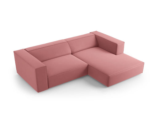 Cosmopolitan Design rechter hoekbank Arendal 3-zits, flueel, zalm - 166x224x70cm