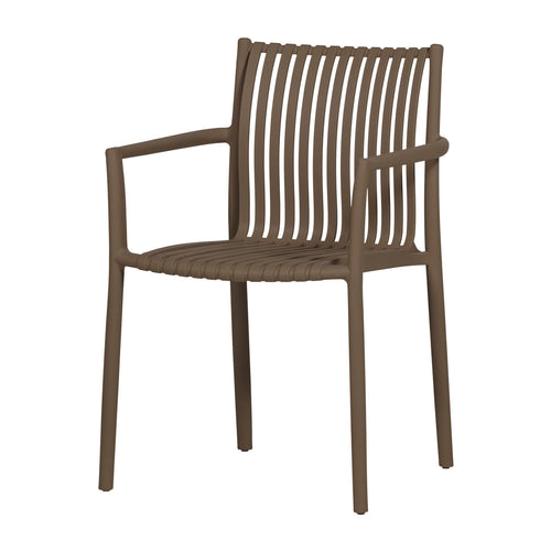 vtwonen tuinstoel Easy Going - Kunststof - Middenbruin - Set van 2 - 84x56x57