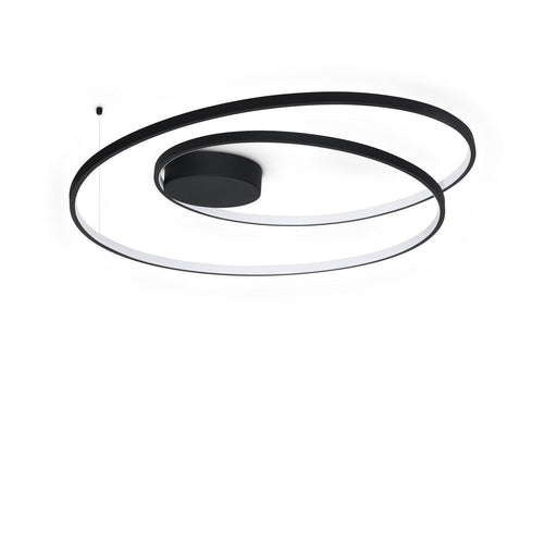 Ideal Lux OZ Geïntegreerde LED-plafondlamp, halfverzonken, zwart, 6100lm, 3000K