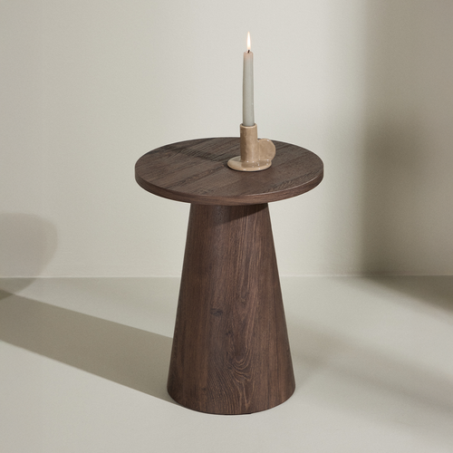 Nest living Lexi Houten Bijzettafel Donkerbruin - Ø 35 cm - vtwonen shop