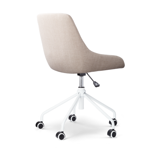 Nolon Nout-Isa Bureaustoel Beige - Stof - Wit Onderstel