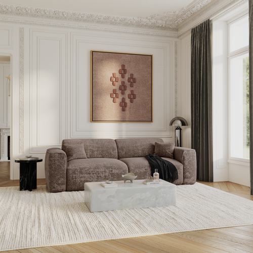 Sia Home - Rechte bank YUMA - Fluweel met reliëf - Mol - 240cm - vtwonen shop