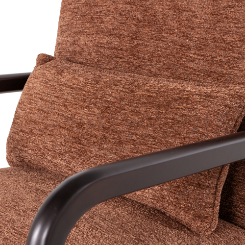 WOOOD fauteuil Mark - Chenille - Bruin - 75x67x82