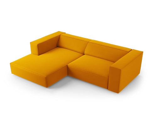 Cosmopolitan Design linker hoekbank Arendal 3-zits, flueel, geel - 166x224x70cm