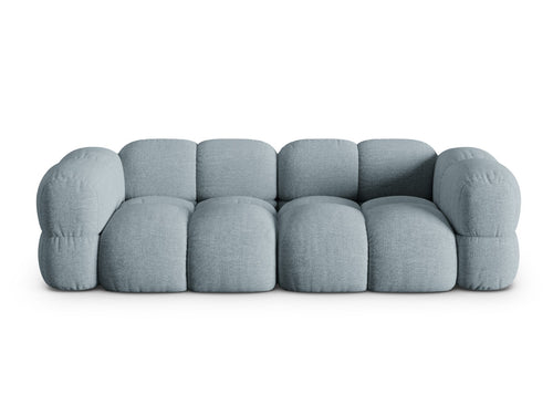 Cosmopolitan Design Bank Loretto 4-zits, structurele stof pastelblauw - 100x250x68cm
