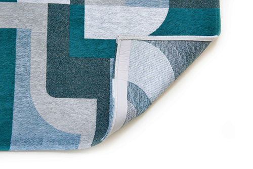 Module vloerkleed 9208 Morris Green - Blauw - 240 x 240 cm
