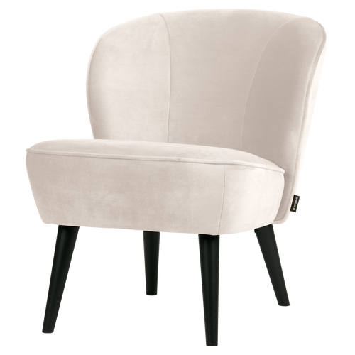 WOOOD fauteuil Sara - Velvet - Off White - 71x59x70
