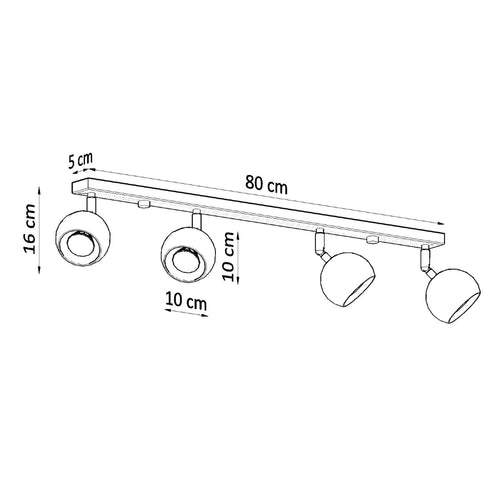 Sollux Lighting Plafondlamp OCULARE 4L wit - 80x10x16cm