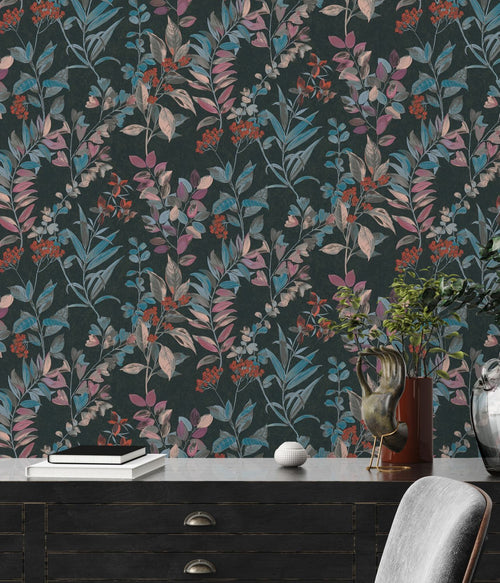 Livingwalls behang bloemmotief blauw - 53 cm x 10.05 m - AS-391711